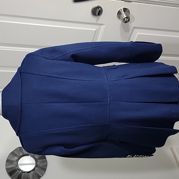Michael Kors Double Breasted Women's Blue Pea Coat Size Small - Picture 7 of 12